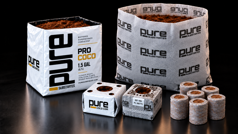 Pure Products coco grow bags, blocks and propagation plugs